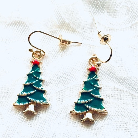 NWT Lot of 2 Festive Drop Earrings – Candy Cane & Christmas Tree Holiday Set - Picture 5 of 14